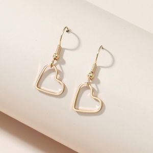 Metal heart drop earrings